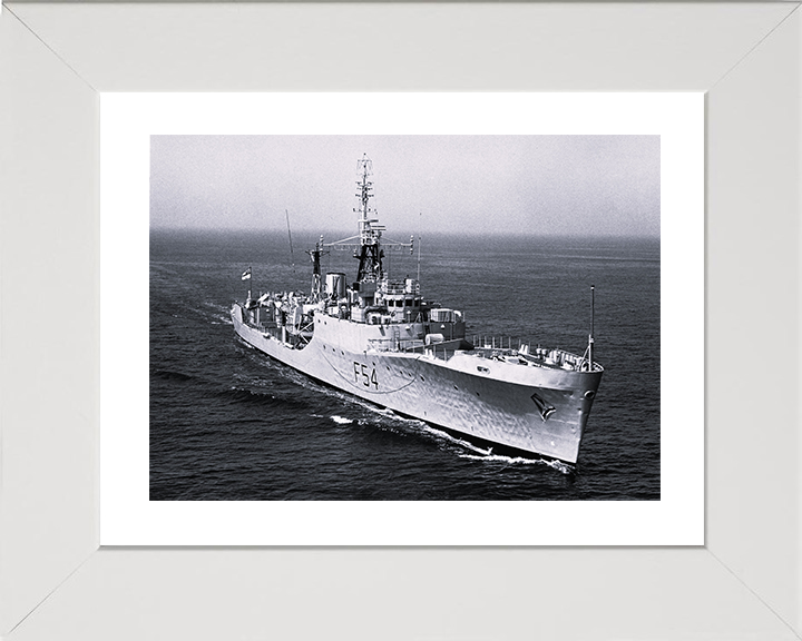 HMS Hardy (F54) Photo Print - At Sea 1967 - Royal Navy Blackwood Class Frigate Hampshire Prints 10 x 8 White Frame Yes