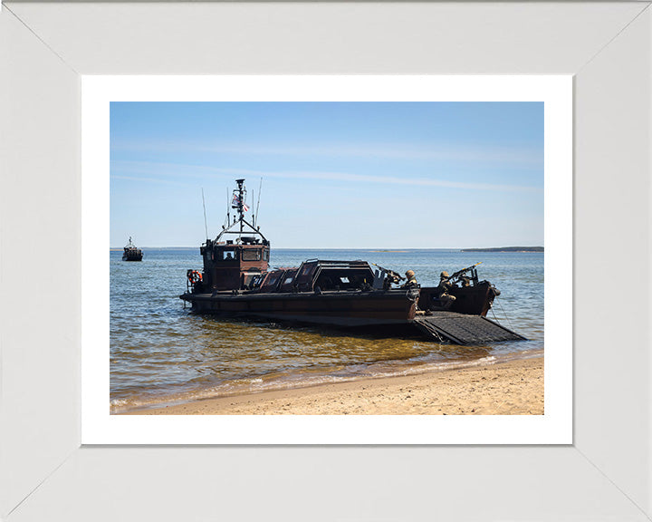 Royal Marine Commandos with Landing Craft Photo Print - 45 Commando Hampshire Prints 10 x 8 White Frame Yes