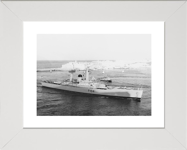 HMS Dido (F104) Royal Navy Leander Class Frigate Valletta Malta Photo Print Wall Art Decor Posters, Prints, & Visual Artwork Hampshire Prints 10 x 8 White Frame Yes