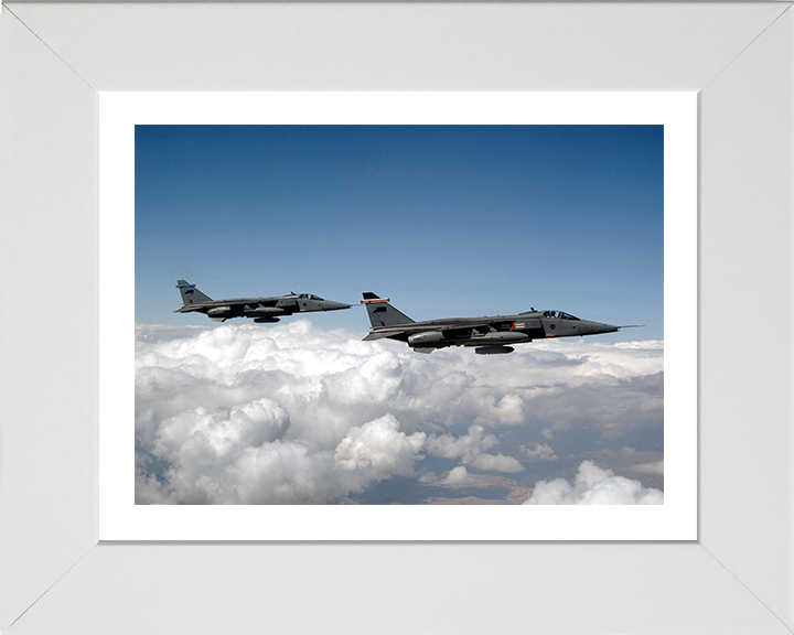 RAF Jaguar GR3A Jets in flight over Turkey Photo Print - Royal Air Force Aircraft Hampshire Prints 10 x 8 White Frame Yes