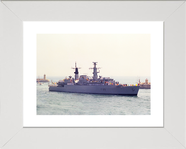 HMS Battleaxe (F89) Royal Navy Type 22 Frigate Dress Ship Photo Print Wall Art Decor Posters, Prints, & Visual Artwork Hampshire Prints 10 x 8 White Frame Yes