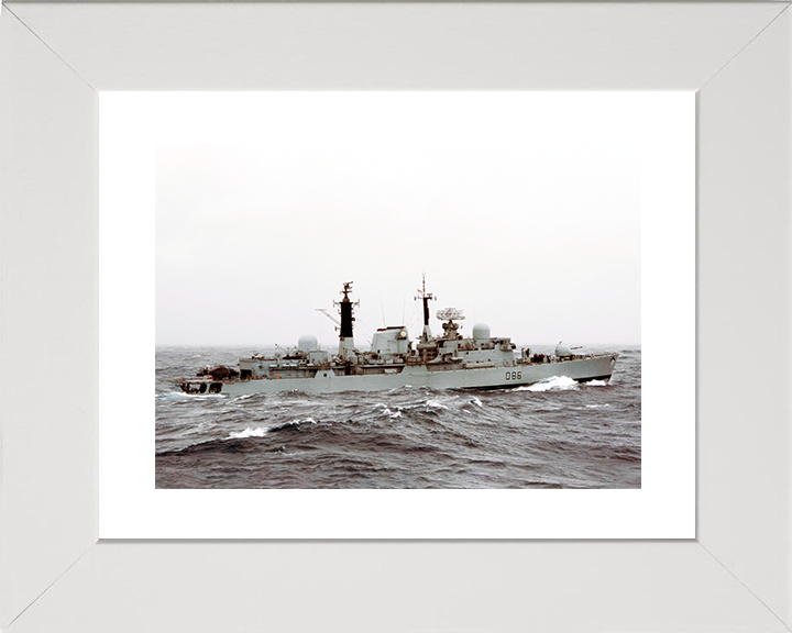 HMS Birmingham (D86) Royal Navy Type 42 Destroyer Underway Port View Photo Print Wall Art Decor Posters, Prints, & Visual Artwork Hampshire Prints 10 x 8 White Frame Yes