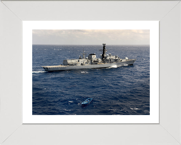 HMS Argyll (F231) Photo Print - Fast Boat Boarding 2014 - Royal Navy Type 23 Frigate Posters, Prints, & Visual Artwork Hampshire Prints 10 x 8 White Frame Yes