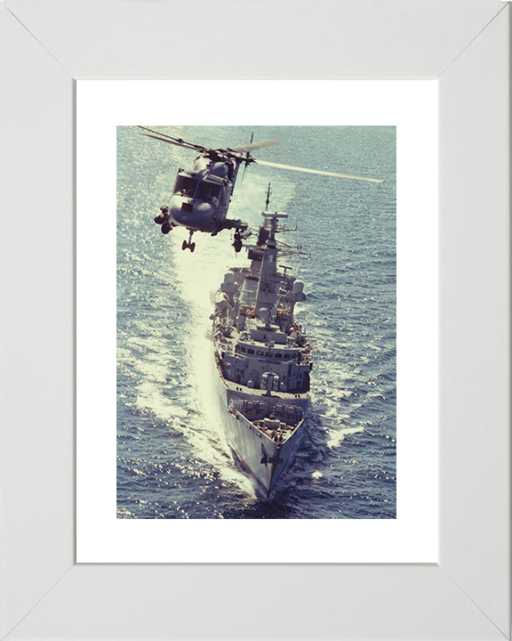 HMS Brave (F94) Royal Navy Type 22 Frigate Bow View From the Air Photo Print Wall Art Decor Posters, Prints, & Visual Artwork Hampshire Prints 10 x 8 White Frame Yes