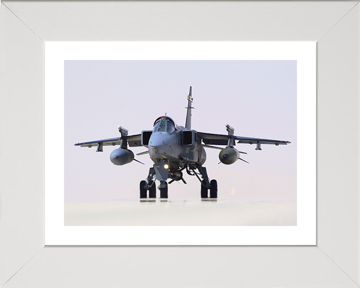 RAF Jaguar Taking off in Oman 2005 Photo Print - Royal Air Force Aircraft Posters, Prints, & Visual Artwork Hampshire Prints 10 x 8 White Frame Yes