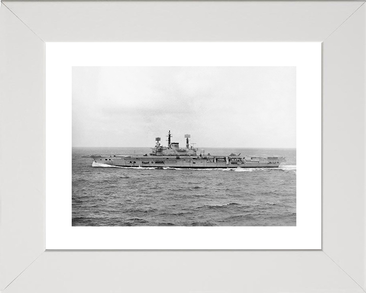 HMS Ark Royal (R09) Royal Navy Audacious Class Aircraft Carrier Port Beam View Photo Print Wall Art Decor Posters, Prints, & Visual Artwork Hampshire Prints 10 x 8 White Frame Yes