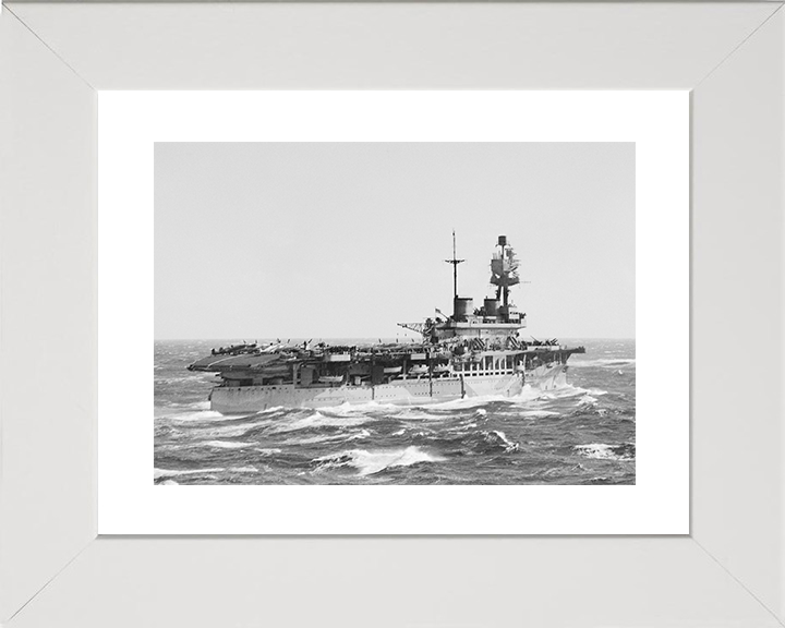 HMS Eagle (94) Royal Navy Eagle Class Aircraft Carrier Underway Photo Print Wall Art Decor Posters, Prints, & Visual Artwork Hampshire Prints 10 x 8 White Frame Yes
