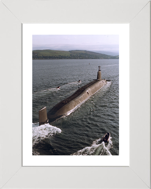 HMS Victorious (S29) Photo Print - Clyde 94 - Royal Navy Vanguard Class Submarine Hampshire Prints 10 x 8 White Frame Yes