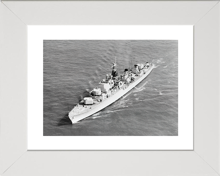HMS Diamond (D35) Royal Navy Daring Class Destroyer High Port Bow View Photo Print Wall Art Decor Posters, Prints, & Visual Artwork Hampshire Prints 10 x 8 White Frame Yes