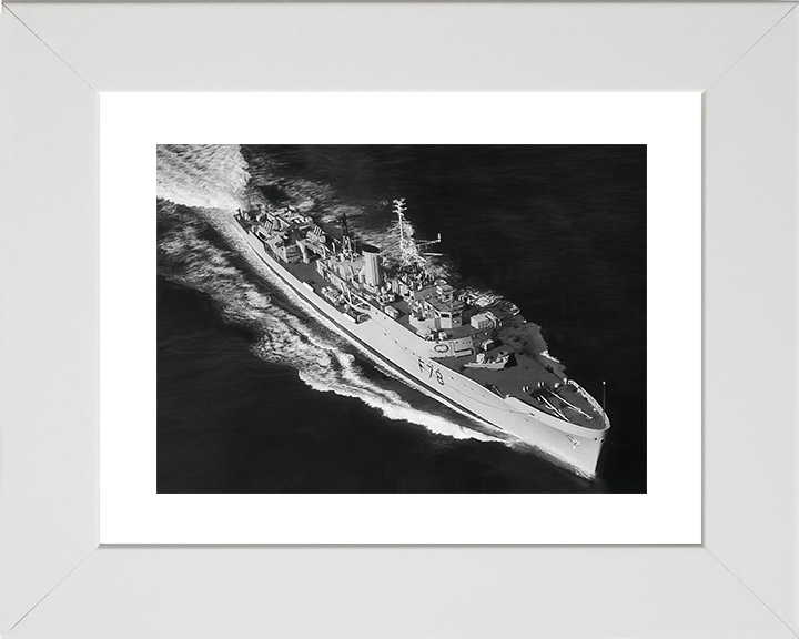 HMS Blackwood (F78) Royal Navy Blackwood Class Frigate From Above Photo Print Wall Art Decor Posters, Prints, & Visual Artwork Hampshire Prints 10 x 8 White Frame Yes