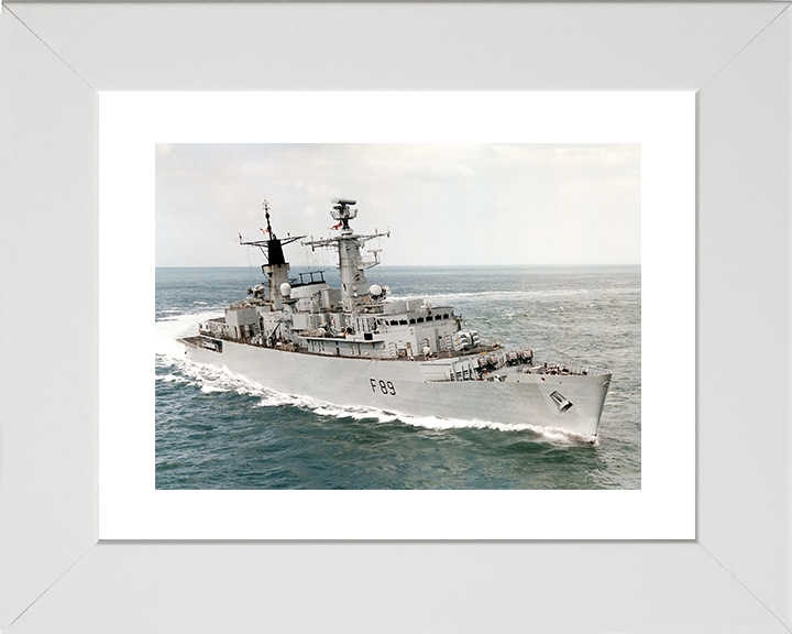 HMS Battleaxe (F89) Royal Navy Type 22 Frigate Starboard Bow View Photo Print Wall Art Decor Posters, Prints, & Visual Artwork Hampshire Prints 10 x 8 White Frame Yes