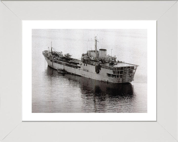 RFA Sir Lancelot (L3029) Photo Print - Port Quarter View - Royal Fleet Auxiliary Round Table Class Ship Hampshire Prints 10 x 8 White Frame Yes