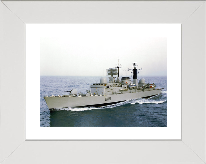 HMS Coventry (D118) Royal Navy Type 42 Destroyer At Sea Photo Print Wall Art Decor Posters, Prints, & Visual Artwork Hampshire Prints 10 x 8 White Frame Yes