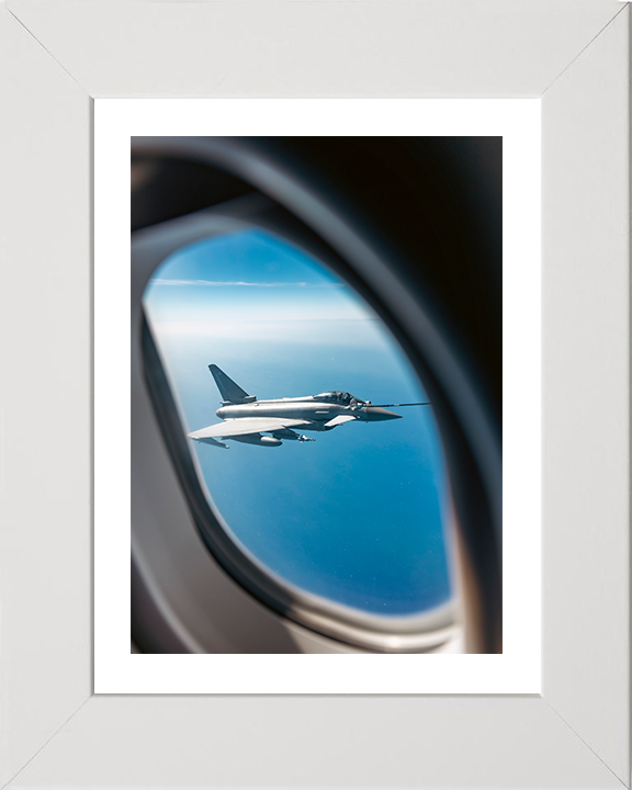 RAF Typhoon refuels Photo Print - Royal Air Force Aircraft Hampshire Prints 10 x 8 White Frame Yes