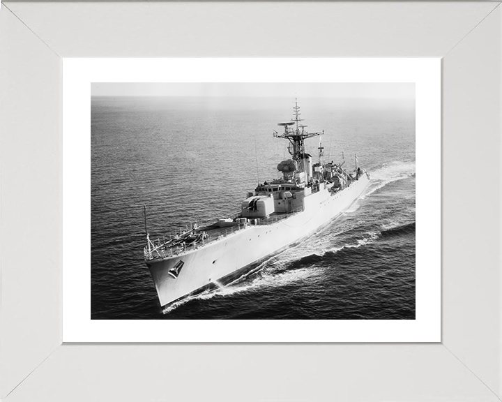 HMS Tenby (F65) Photo Print - At Sea 1963 - Royal Navy Whitby Class Frigate Hampshire Prints 10 x 8 White Frame Yes