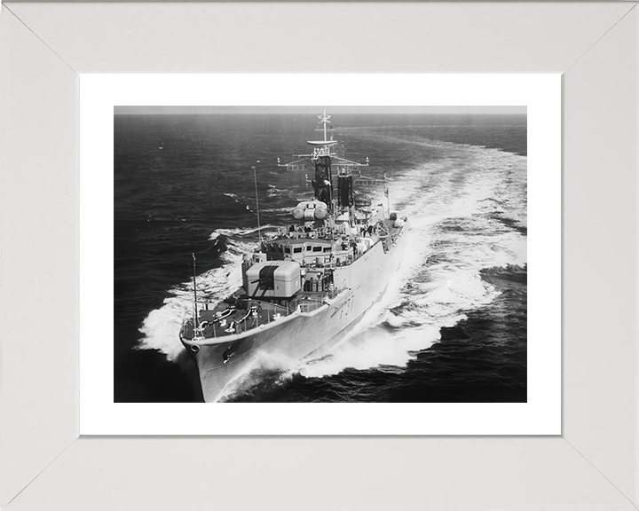 HMS Jaguar (F37) Photo Print - At Sea 1963 - Royal Navy Leopard Class Frigate Hampshire Prints 10 x 8 White Frame Yes