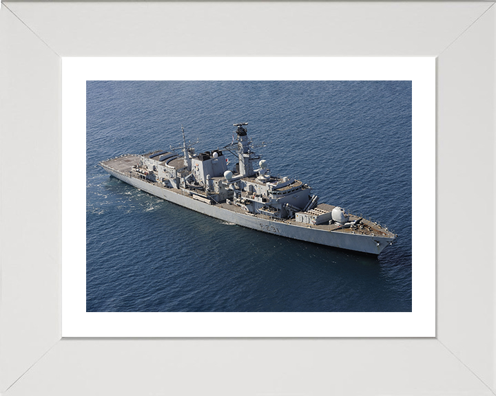 HMS Argyll (F231) Photo Print - Starboard View 2004 - Royal Navy Type 23 Frigate Hampshire Prints 10 x 8 White Frame Yes
