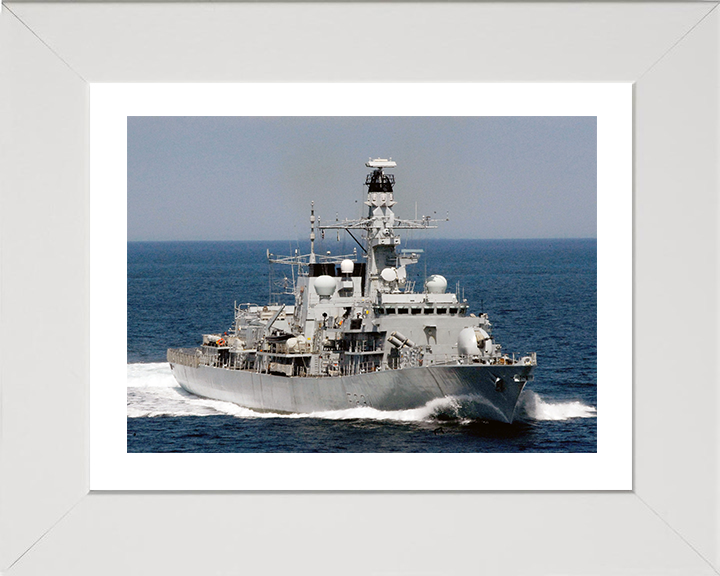 HMS Argyll (F231) Photo Print - At Sea 2004 - Royal Navy Type 23 Frigate Hampshire Prints 10 x 8 White Frame Yes