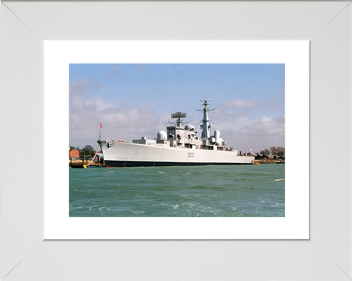 HMS Bristol (D23) Royal Navy Type 82 Destroyer At Whale Island Photo Print Wall Art Decor Posters, Prints, & Visual Artwork Hampshire Prints 10 x 8 White Frame Yes