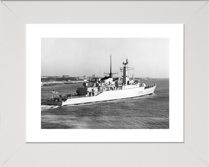 HMS Antelope (F170) Royal Navy Type 21 Frigate Starboard Quarter View Photo Print Wall Art Decor Posters, Prints, & Visual Artwork Hampshire Prints 10 x 8 White Frame Yes