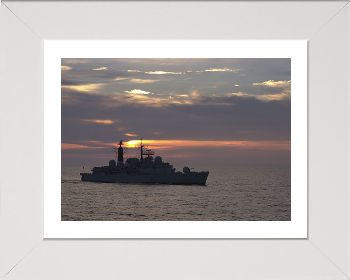 HMS Newcastle (D87) Photo Print - Sunset Silhouette 2000 - Royal Navy Type 42 Destroyer