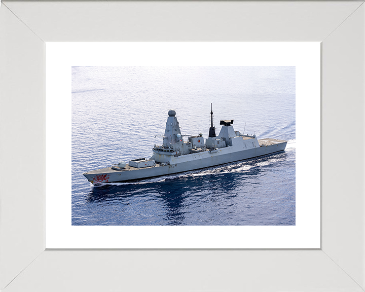 HMS Dragon (D35) Royal Navy Type 45 Destroyer off Cyprus 2026 Photo Print Wall Art Poster Posters, Prints, & Visual Artwork Hampshire Prints 10 x 8 White Frame Yes