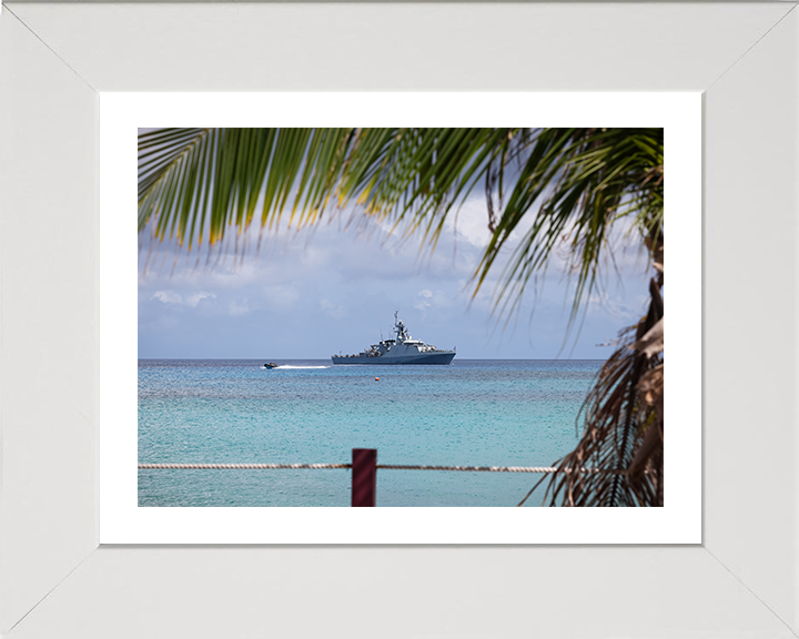 HMS Trent (P224) Photo Print - Cayman Islands - Royal Navy River Class Patrol Vessel Hampshire Prints 10 x 8 White Frame Yes