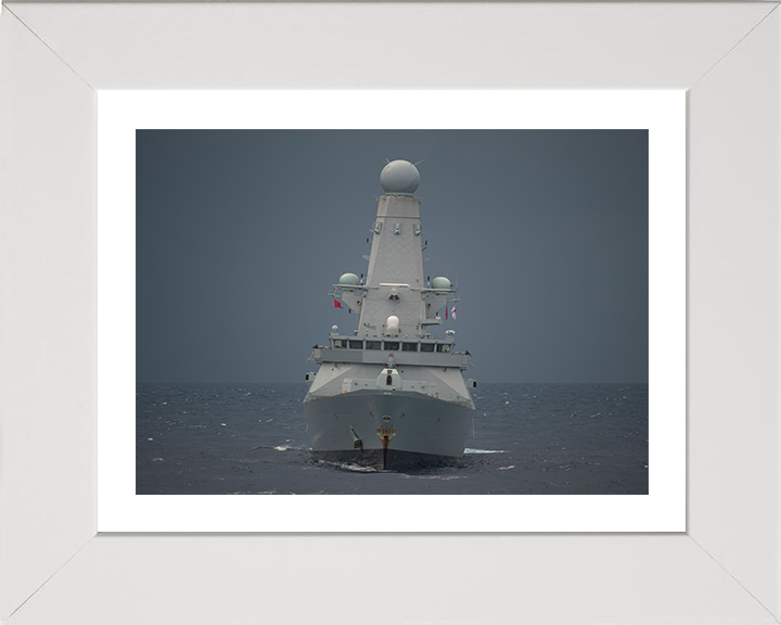 HMS Dauntless (D33) Photo Print - Bow View 2012 - Royal Navy Type 45 Destroyer Hampshire Prints 10 x 8 White Frame Yes