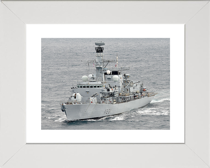HMS Argyll (F231) Royal Navy Type 23 Frigate Caribbean 2014 Photo Print Wall Art Naval Decor Posters, Prints, & Visual Artwork Hampshire Prints 10 x 8 White Frame Yes