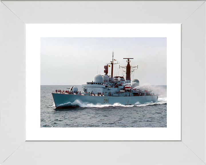 HMS Birmingham (D86) Royal Navy Type 42 Destroyer Handing Over Photo Print Wall Art Decor Posters, Prints, & Visual Artwork Hampshire Prints 10 x 8 White Frame Yes
