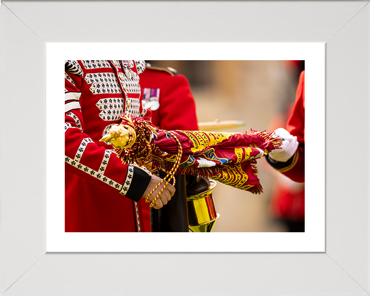 Coldstream Guards colour is unveiled Photo Print - British Army Hampshire Prints 10 x 8 White Frame Yes