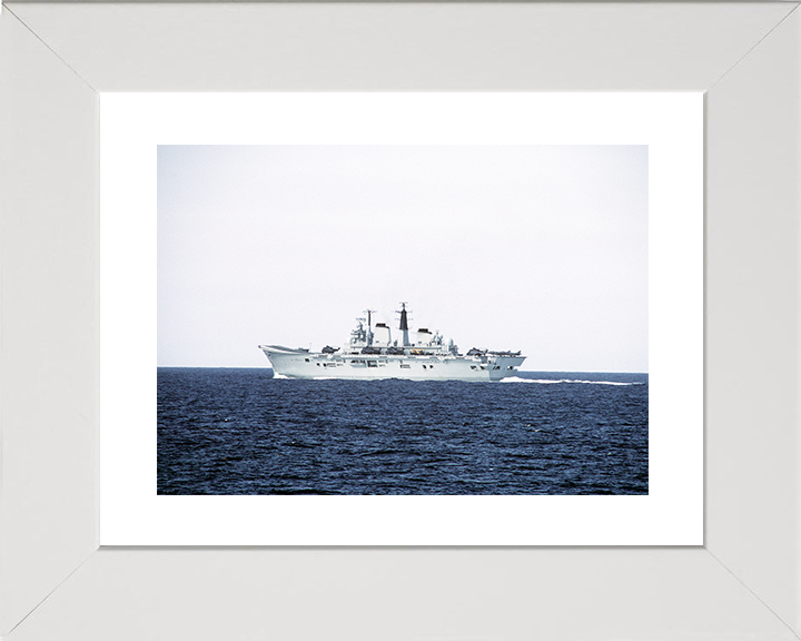 HMS Ark Royal (R07) Royal Navy Invincible Class Aircraft Carrier At Sea 1986 Photo Print Wall Art Decor Posters, Prints, & Visual Artwork Hampshire Prints 10 x 8 White Frame Yes