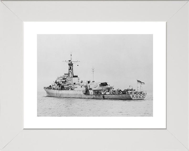 HMS Burghead Bay (K622) (F622) Royal Navy Bay Class Frigate Port Side Photo Print Wall Art Decor Posters, Prints, & Visual Artwork Hampshire Prints 10 x 8 White Frame Yes