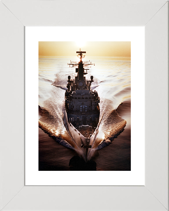 HMS Boxer (F92) Royal Navy Type 22 Frigate At Sunset 1997 Photo Print Wall Art Decor Posters, Prints, & Visual Artwork Hampshire Prints 10 x 8 White Frame Yes