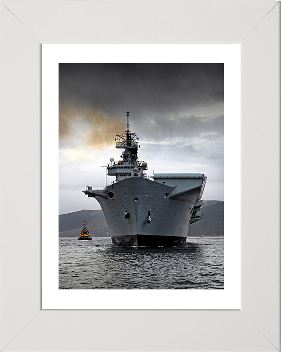 HMS Illustrious (R06) Photo Print - Loch Long 2012 - Royal Navy Invincible Class Aircraft Carrier Hampshire Prints 10 x 8 White Frame Yes