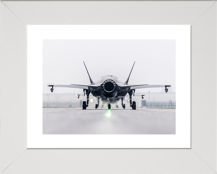 RAF F-35B Lightning Takeoff Rear View Royal Air Force Aircraft Photo Print Wall Art Aviation Decor UK Posters, Prints, & Visual Artwork Hampshire Prints 10 x 8 White Frame Yes