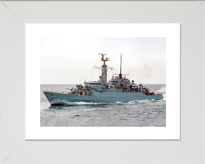 HMS Avenger (F185) Royal Navy Type 21 Frigate Underway Port Side View Photo Print Wall Art Decor Posters, Prints, & Visual Artwork Hampshire Prints 10 x 8 White Frame Yes