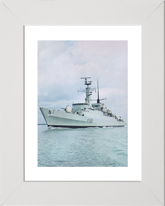 HMS Amazon (F169) Royal Navy Type 21 Frigate Port Bow Portrait View Photo Print Wall Art Decor Posters, Prints, & Visual Artwork Hampshire Prints 10 x 8 White Frame Yes