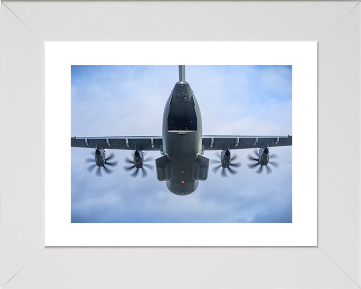 RAF Atlas A400M taking Fly Over Royal Air Force Aircraft Photo Print Wall Art Aviation Decor UK Posters, Prints, & Visual Artwork Hampshire Prints 10 x 8 White Frame Yes