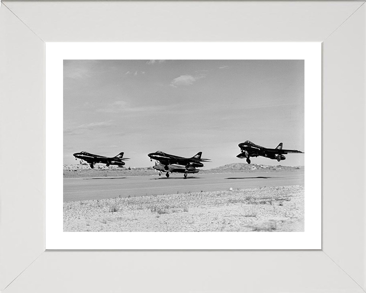RAF Hunter F6s fighter aircraft Akrotiri 1961 Photo Print - Royal Air Force Aircraft Hampshire Prints 10 x 8 White Frame Yes