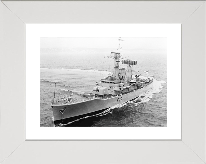 HMS Ariadne (F72) Royal Navy Leander Class Frigate Hard Turn Photo Print Wall Art Decor Posters, Prints, & Visual Artwork Hampshire Prints 10 x 8 White Frame Yes