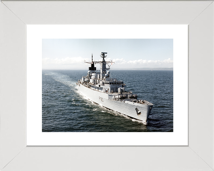 HMS Brilliant (F90) Royal Navy Type 22 Frigate High Starboard Bow View Photo Print Wall Art Decor Posters, Prints, & Visual Artwork Hampshire Prints 10 x 8 White Frame Yes