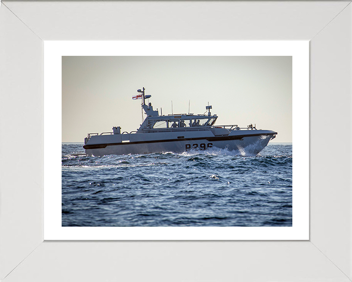 HMS Dagger (P296) Photo Print - Starboard View - Royal Navy Cutlass Class Patrol Vessel Hampshire Prints 10 x 8 White Frame Yes