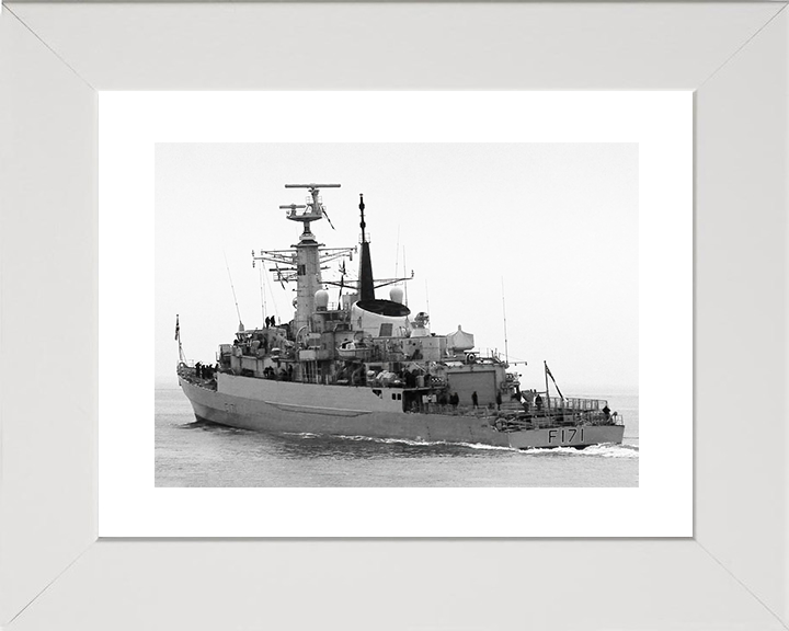 HMS Active (F171) Royal Navy Type 21 Frigate Port Quarter View Photo Print Wall Art Decor Posters, Prints, & Visual Artwork Hampshire Prints 10 x 8 White Frame Yes