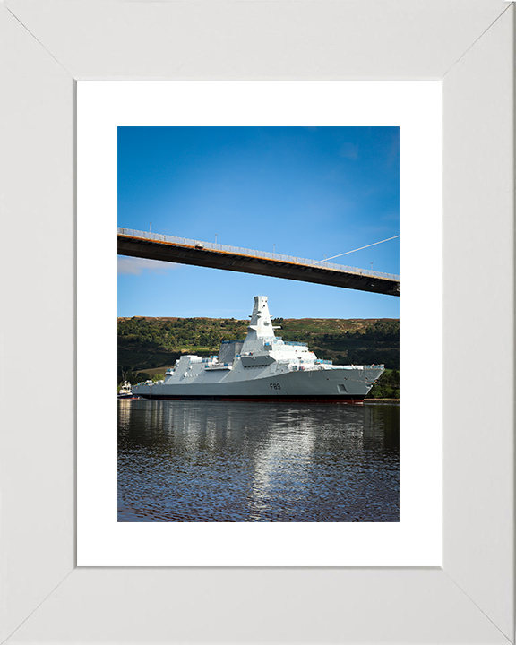 HMS Cardiff (F89) Royal Navy Type 26 Frigate Under Tow Photo Print Wall Art Decor Posters, Prints, & Visual Artwork Hampshire Prints 10 x 8 White Frame Yes