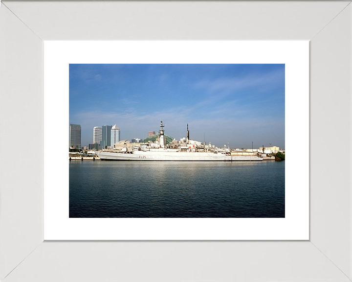 HMS Active (F171) Royal Navy Type 21 Frigate Photo Print Alongside Warship Wall Art Posters, Prints, & Visual Artwork Hampshire Prints 10 x 8 White Frame Yes