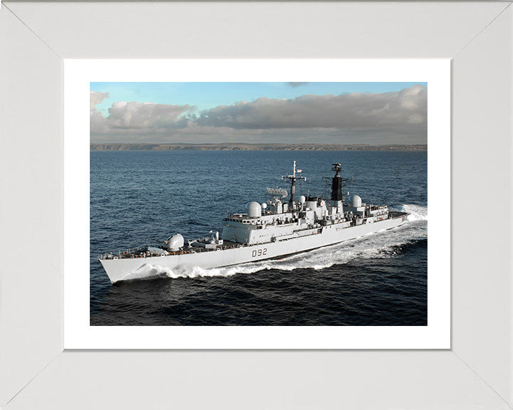 HMS Liverpool (D92) Photo Print - At Speed - Royal Navy Type 42 Destroyer Hampshire Prints 10 x 8 White Frame Yes