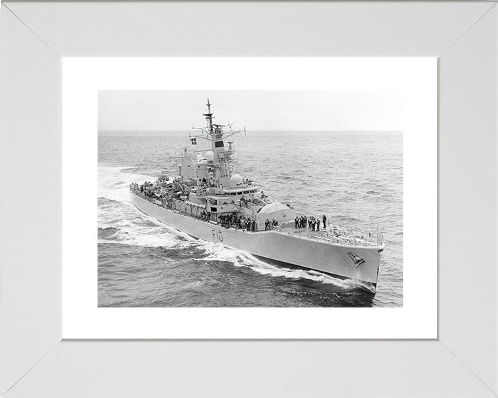 HMS Aurora (F10) Royal Navy Leander Class Frigate High Starboard Bow View Photo Print Wall Art Decor Posters, Prints, & Visual Artwork Hampshire Prints 10 x 8 White Frame Yes