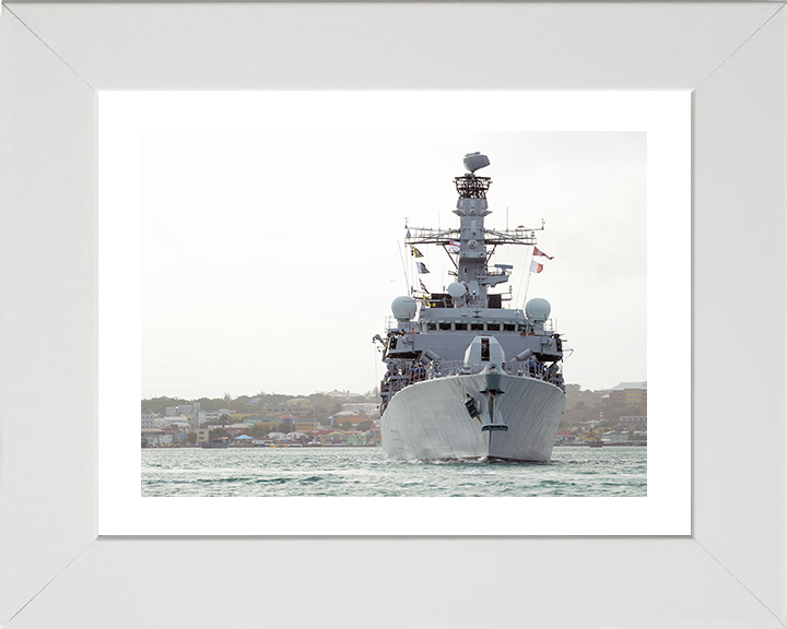 HMS Argyll (F231) Photo Print - Antigua 2014 - Royal Navy Type 23 Frigate Posters, Prints, & Visual Artwork Hampshire Prints 10 x 8 White Frame Yes