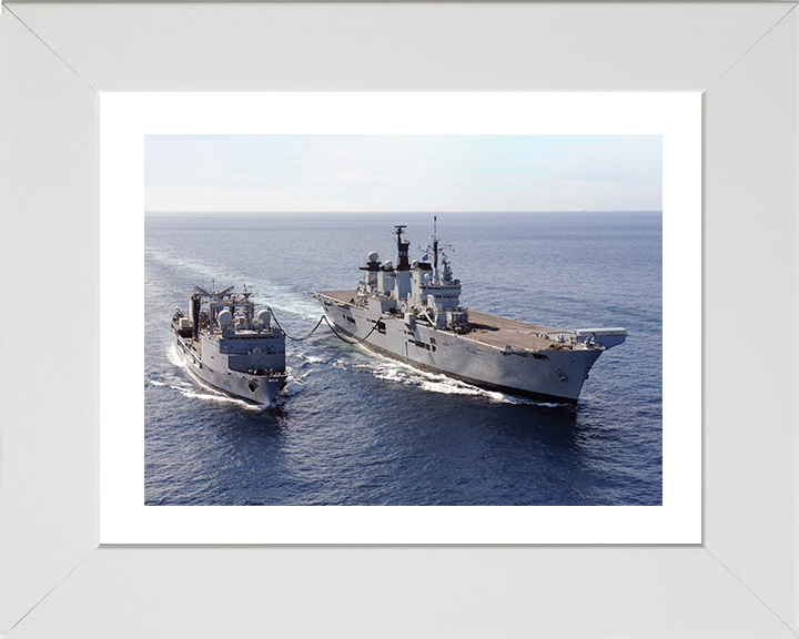 HMS Illustrious (R06) Photo Print - RAS 2013 - Royal Navy Invincible Class Aircraft Carrier Hampshire Prints 10 x 8 White Frame Yes